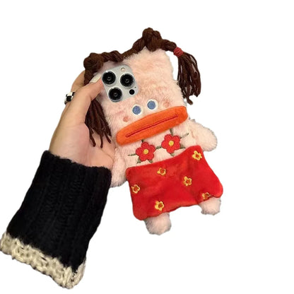 Plush Funny Sausage Mouth Phone Cases for IPhone16 15 14 13 12 Pro Max Mini X XR XS 8 Plus SE 2020 7 8Case Shockproof Back Cover