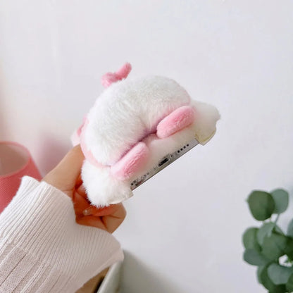 Plush Animal butt  Phone Case for IPhone16 15 14 13 11 12 Pro Max Cute Shockproof Furry Warm Fur Anti-drop protective Back Cover