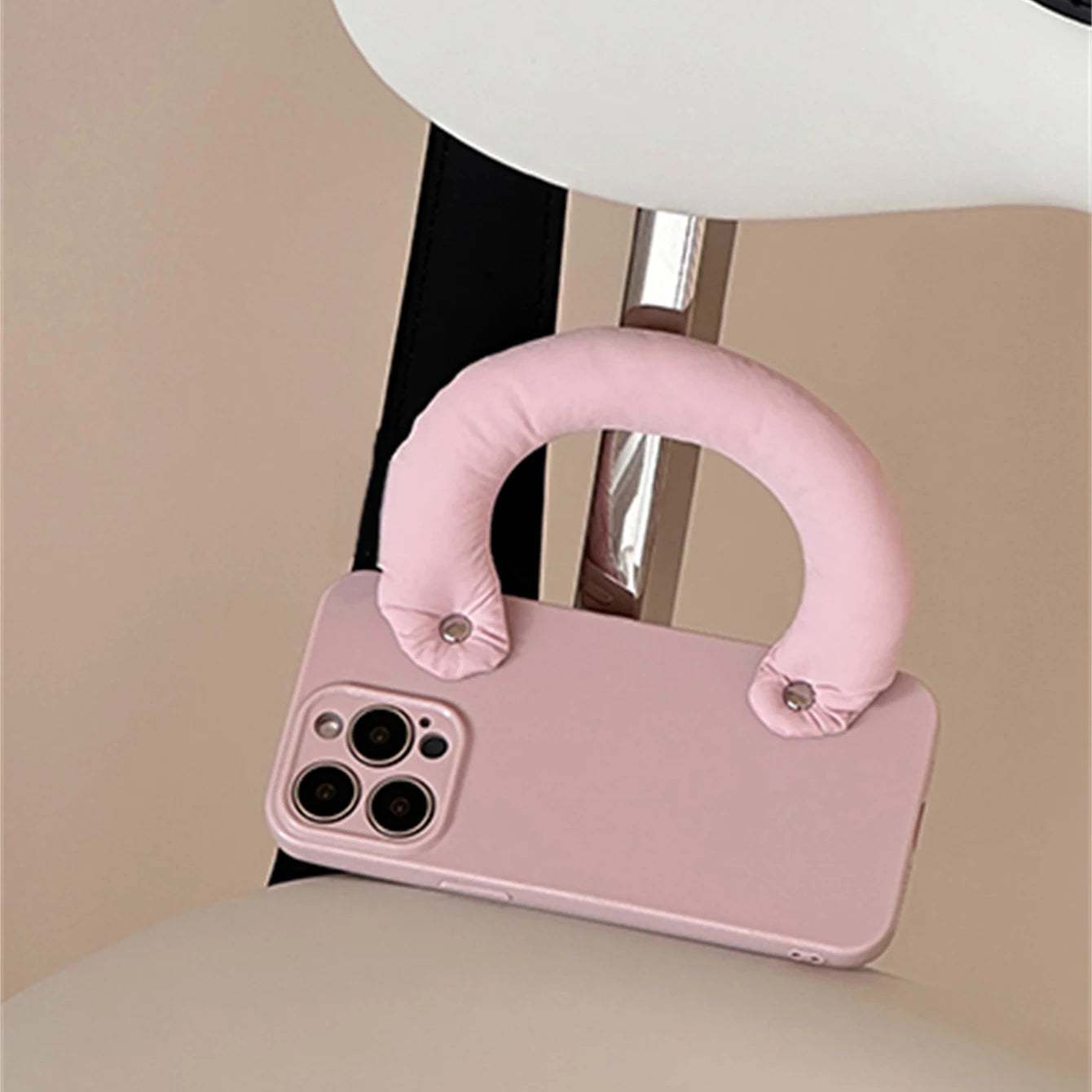 Cute Candy Color Puff Wristband Phone Case For iPhone 15 14 13 12 11 Pro Max Soild Color Winter Bracelet Soft Shockproof Cover